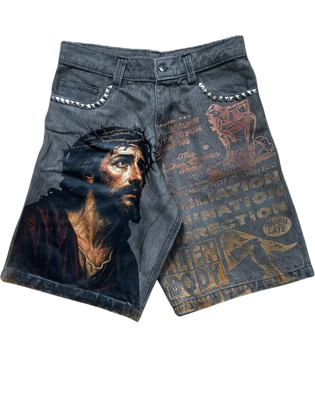 Crowned In Chaos Denim Shorts