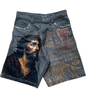 Crowned In Chaos Denim Shorts