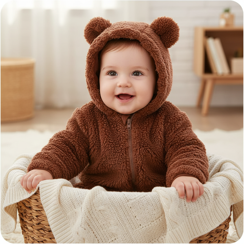 CuddleBear™ Hooded Baby Onesie
