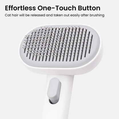 aumuca Self Cleaning Slicker Cat Brush with Release Button, Cat Brushes for Indoor Cats Shedding, Cat Brush for Long or Short Haired Cats, Cat Grooming Tool
