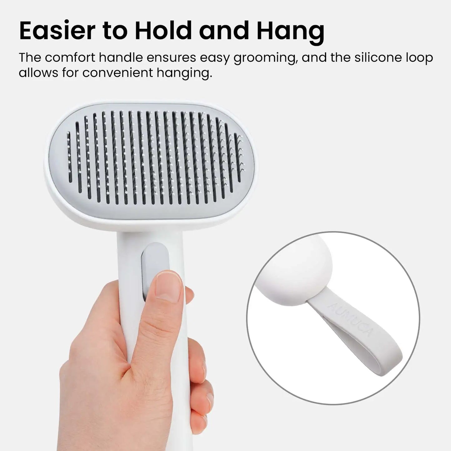aumuca Self Cleaning Slicker Cat Brush with Release Button, Cat Brushes for Indoor Cats Shedding, Cat Brush for Long or Short Haired Cats, Cat Grooming Tool