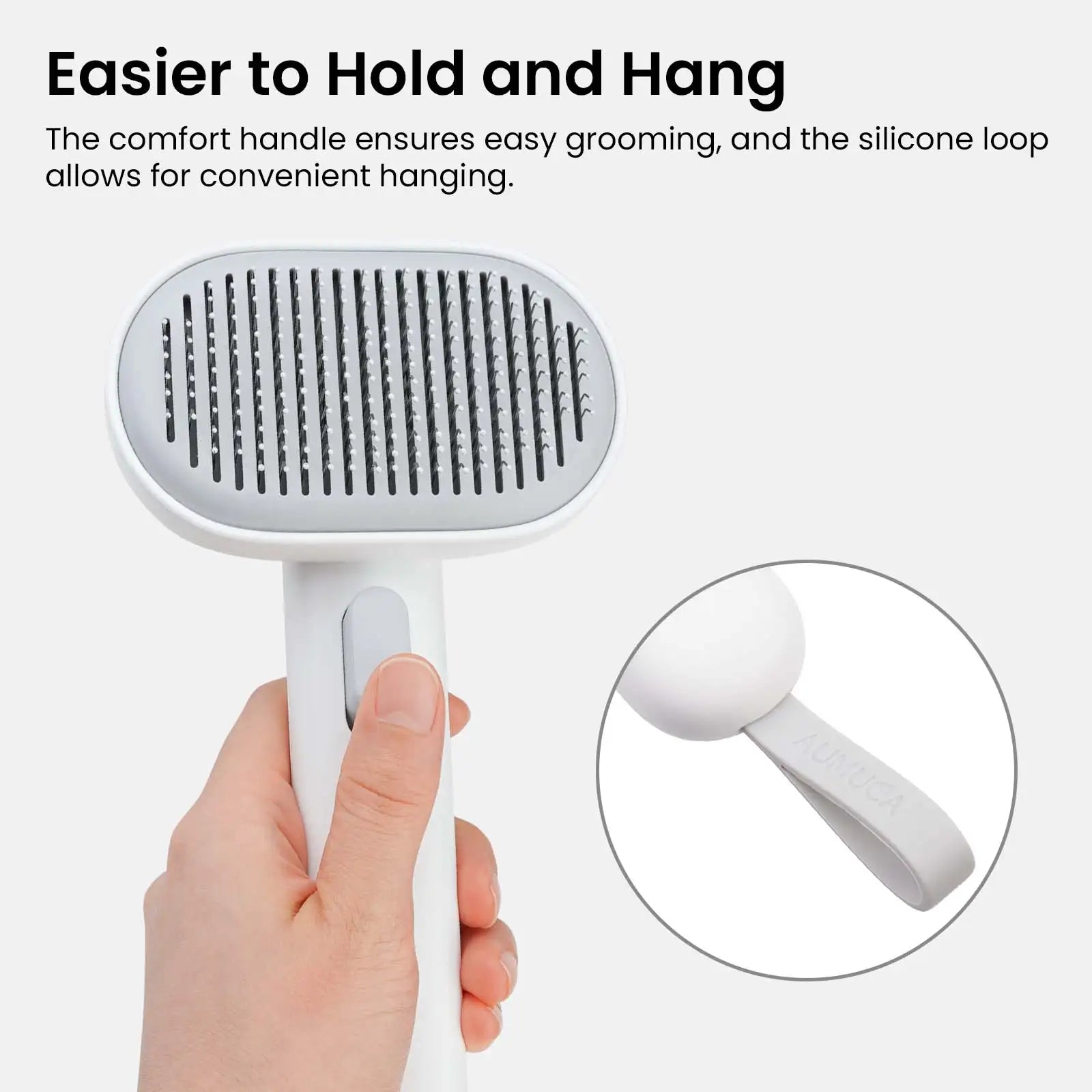aumuca Self Cleaning Slicker Cat Brush with Release Button, Cat Brushes for Indoor Cats Shedding, Cat Brush for Long or Short Haired Cats, Cat Grooming Tool
