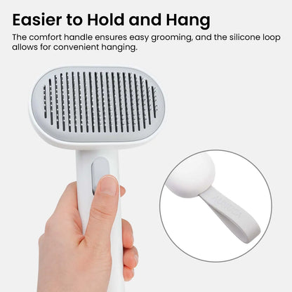 aumuca Self Cleaning Slicker Cat Brush with Release Button, Cat Brushes for Indoor Cats Shedding, Cat Brush for Long or Short Haired Cats, Cat Grooming Tool