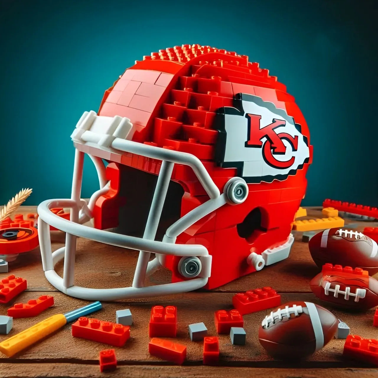 Limited Edition Football Building Block Helmet